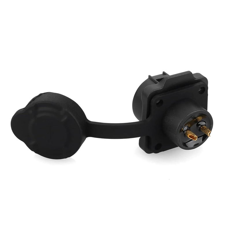 CNLINKO M12 Waterproof Connector PBT Plastic DC 12V Cable Panel Mount for AV System (2 Pin) - Image 2